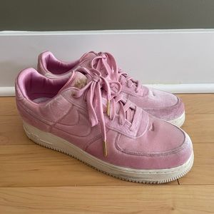 Pink velour Air Force 1